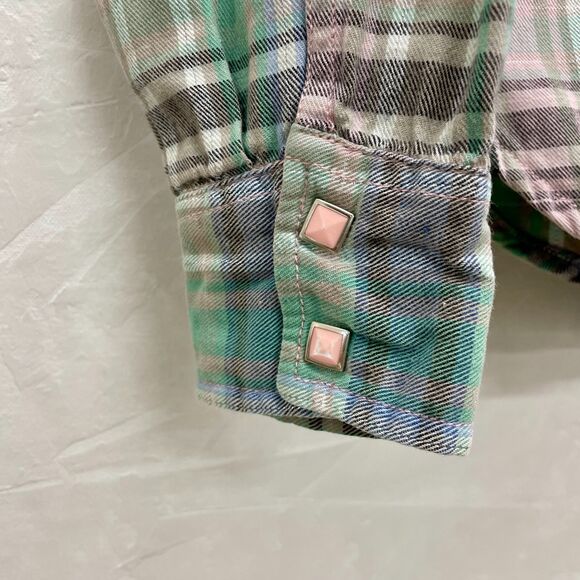 Vintage Guess Plaid Western Shirt Medium Womens Guess Snaps Button Down Shirt M - Picture 7 of 16
